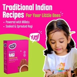 Early Foods Organic Sprouted Ragi Porridge Mix 200g, Finger Millet Mix Healthy Breakfast Cereals for Kids and Adults, No Milk, No Sugar, No Salt