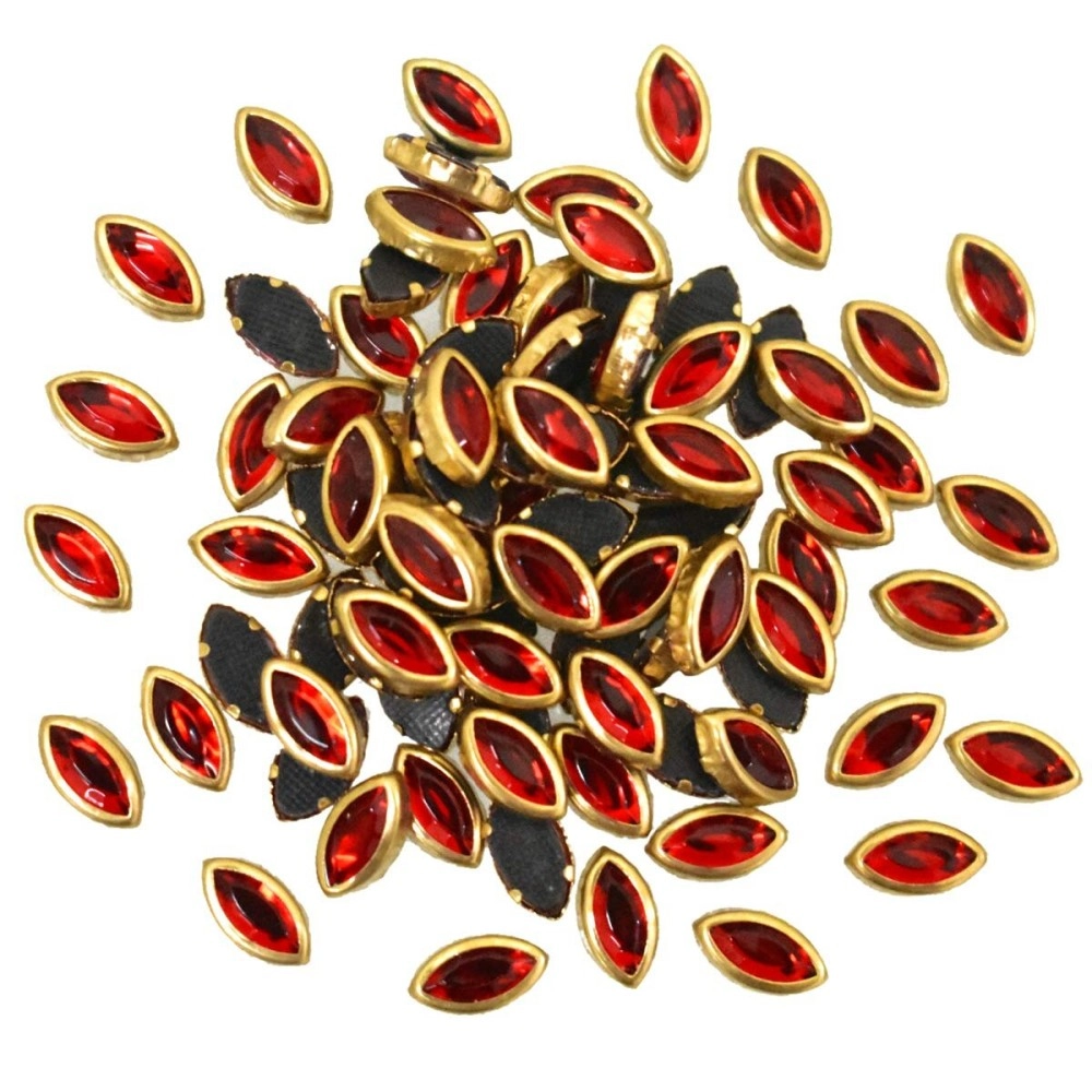 Embroiderymaterial Kundans for Embroidery, Craft and Jewellery Making (250 Pieces) 5x9MM