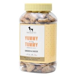 Heads Up For Tails Dog Biscuits Non Veg - Treats Cookies (320 Gms Each, Chicken & Cheese) -Pack of 2