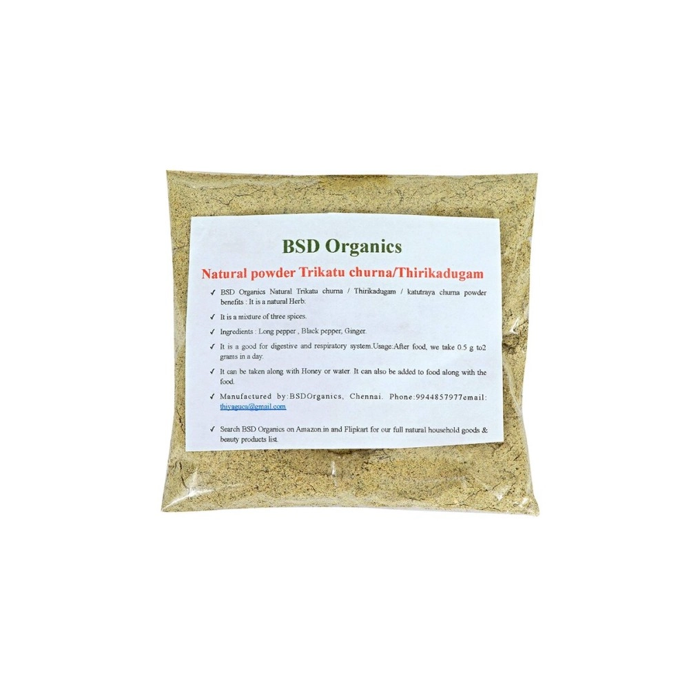 BSD Organics Natural powder Trikatu churna/Thirikadugam/katutraya churna -150gm