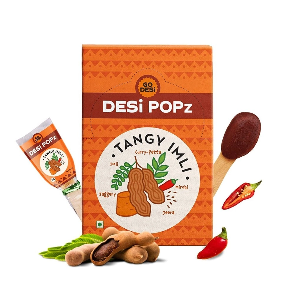 GO DESi Imli Pop Tamarind & Jaggery Candy| (50 Piece) | Tangy Imli | Imli Candy | Lollipop | Digestive Candy |, 450 gm