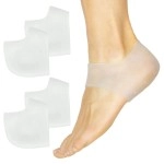 VIVEsole Gel Heel Protectors Silicone Gel Guard For And Moisturizing For Blister Cracked Foot Plantar Fasciitis Spur Relief Soft Cushion Support Protective Insert Sleeve One Size Clear