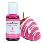 Chefmaster Pink Candy Color | True-Tone Shades | Oil-Based | Professional-Grade Dye | Chocolate, Strawberries, Cake Pops | Decorating | Easy-to-Use | Manufactured in the USA | 0.70 oz