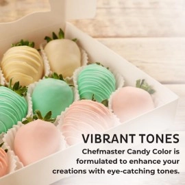 Chefmaster Pink Candy Color | True-Tone Shades | Oil-Based | Professional-Grade Dye | Chocolate, Strawberries, Cake Pops | Decorating | Easy-to-Use | Manufactured in the USA | 0.70 oz