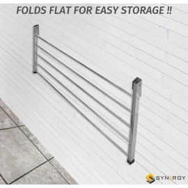 Synergy - (5 Pipe x 4 Feet - Heavy Duty Stainless Steel Foldable Wall Mounted Cloth Dryer/Clothes Drying Stand [SY-GL3]