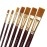KAMAL Flat Artist Quality Painting Brush Golden Taklon/Synthetic Hair Handmade Quality (Maroon/Golden Handle)