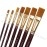KAMAL Flat Artist Quality Painting Brush Golden Taklon/Synthetic Hair Handmade Quality (Maroon/Golden Handle)