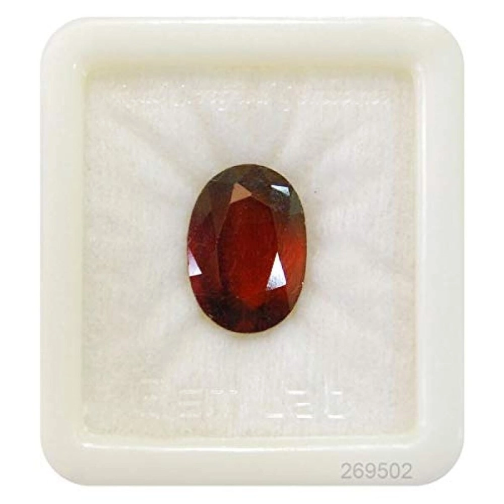 PRAJAPATI GEMS LMDPRAJAPATIS PRAJAPATI GEMS Certified Unheated Untreatet 6.25 Ratti 5.65 Carat A+ Quality Natural Hessonite Garnet Gomed Loose Gemstone For Women\'s and Men\'s, Loose Gemstone, Hessonite