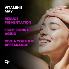 Carbamide Forte Vitamin E 600mg Capsules for Face and Hair | 100% Natural Vitamin E, Paraben Free- 60 Capsules