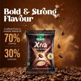 Continental Coffee XTRA Medium Roast Instant Coffee Granules | 70% Coffee & 30% Chicory | 50g Pouch | South Indian Coffee | 1 Pouch (50g)
