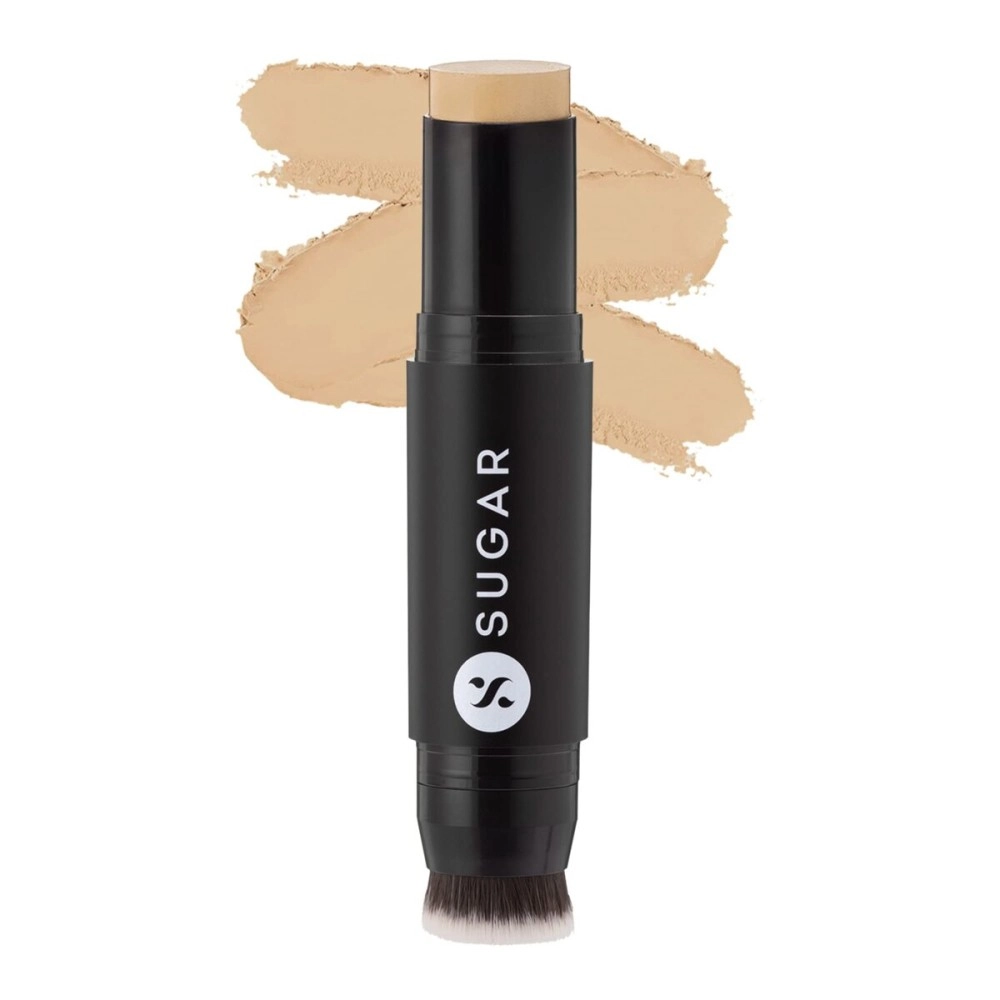 SUGAR Cosmetics Ace Of Face Foundation Stick with In-Built Brush | Lasts 24hrs | Full Coverage Foundation for Women | 12gm - 25 Macchiato