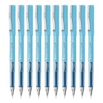 Hauser Germany Sonic 0.55mm Gel Pen Box Pack | Attractive Foiled Body | Stylish Metal Clip | Refillable & Waterproof Gel Ink | Technology For Smooth & Effortless Writing | Blue Ink, Set of 10 Gel Pens