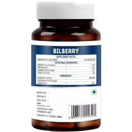 VITAWIN Ultimate Health and Nutrition Supplements Bilberry Capsules for Healthy Vision and Eye Care, 500 mg (Pack of 60)