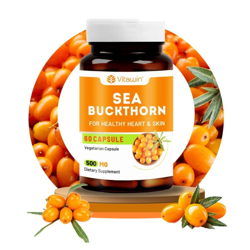 Vitawin Sea Buckthorn For Healthy Heart, Immunity Power, Skin Care & Body Detox, Natural Herbal Nutrition Supplement, Veg - 60 Capsules, 100 grams