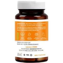 Vitawin Sea Buckthorn For Healthy Heart, Immunity Power, Skin Care & Body Detox, Natural Herbal Nutrition Supplement, Veg - 60 Capsules, 100 grams