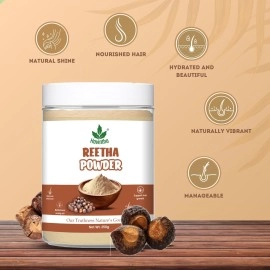 Havintha Natural Reetha/Soap Nut Powder for Hair Wash (227 g)