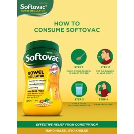 Softovac Bowel Regulator 250g - 100% Natural Actives: High Fiber Formula enriched with Sonamukhi, Harad, Mulethi, Saunf etc.