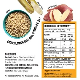 Serapheena Gluten Free Cake Mix - Vanilla 185g |Eggless, No Maida, Vegan, Jowar and Sweet Potato Flour Vanilla Pound |