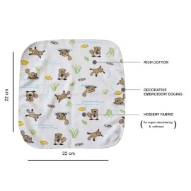 Billy Bum Washcloth for New Born 100% Hosiery Cotton/Reusable Extra Soft Face Towels washcloth for Babies (7 Pieces) Color May Vary (Pack of 1, White)