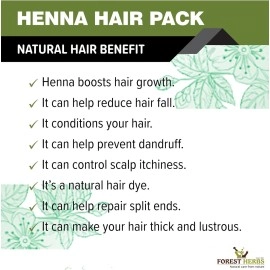 THE FOREST HERBS Natural care from nature 100% Organic Henna Mix Powder With Amla, Shikakai, Hibiscus, Bhringraj, Neem Powder For Hair Colour & Conditioning - 100Gms