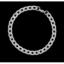 Nakabh 8 inch Stylish Chain Style Stainless Steel Bracelet for Men Boys Unisex (Silver)