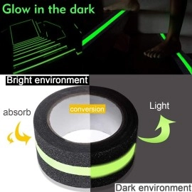 Anti Slip Grip Tape, Non-Slip Traction Tapes with Glow in The Dark Reduce The Risk of Slipping for Indoor or Outdoor Stair Tread Step and Other Slippery Surfaces - Keeps You Safe, 2 Inch x 16.4 Foot