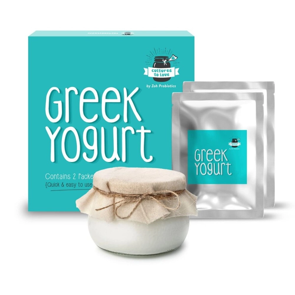 Zoh Probiotics Greek Yogurt Starter Culture | Reusable Heirloom Starter for Creamy, Tangy Yogurt | Lab-Tested, Non-GMO, Gluten-Free | Beginner-Friendly | Makes Endless Batches