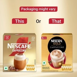 Nescafe Cappuccino Instant Coffee Premix, 25 grams- Pack of 5 - India