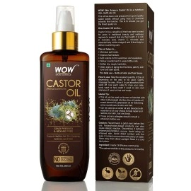 Wow Skin Science 100% Pure Castor Oil Cold Pressed For Stronger Hair, Skin & Nails No Mineral Oil & Silicones, 200 Ml