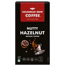 COLOMBIAN BREW COFFEE Hazelnut Instant No Sugar Vegan, 50gm
