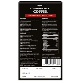 COLOMBIAN BREW COFFEE Hazelnut Instant No Sugar Vegan, 50gm