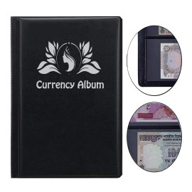 Lewano Leather Currency Storage 90 Pocket Album (Black)