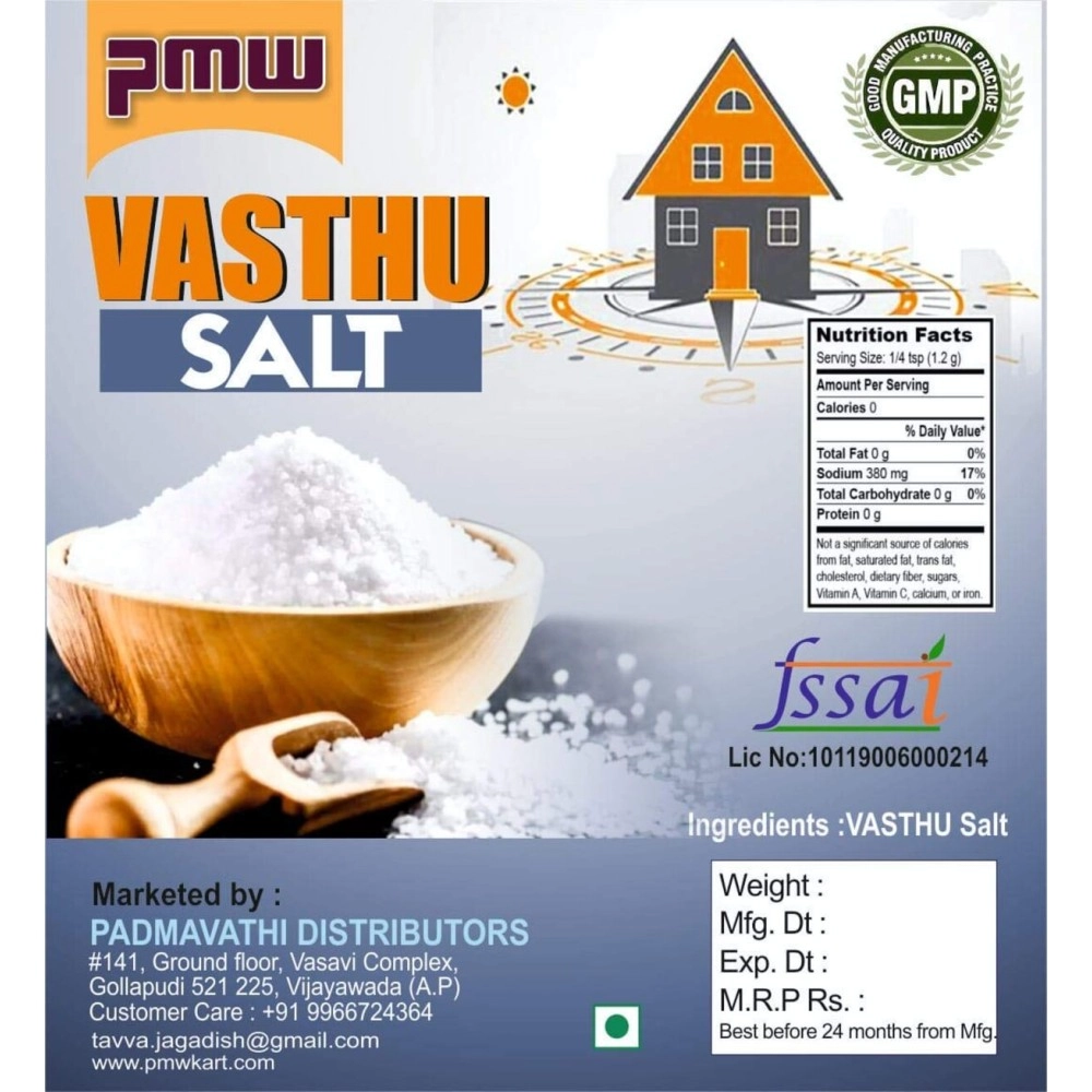 Pmw - Natural Vasthu Salt - Removes Negative Energy in Home & Work Place - 1 Kilo