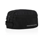 Travalate Toiletry Travel Bags Shaving Kit/Pouch/Bag for Men and Women, 2 Main Compartment with Front Pocket and one Secret Pocket - Black (19 X 12 X 7 cm)