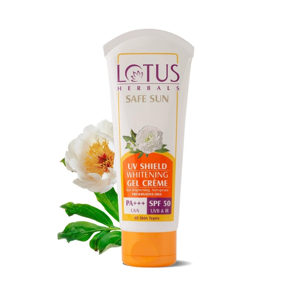 Lotus Herbals Safe Sun Uv Shield Whitening Gel Cream Spf 50 Uvb & Ir Pa+++, 50 g