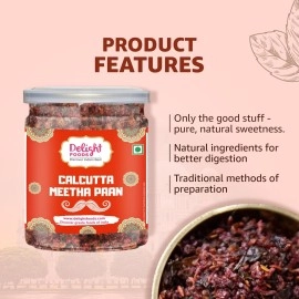Delight Foods Premium Calcutta Meetha Paan Without Supari Mouth Freshener (200g)