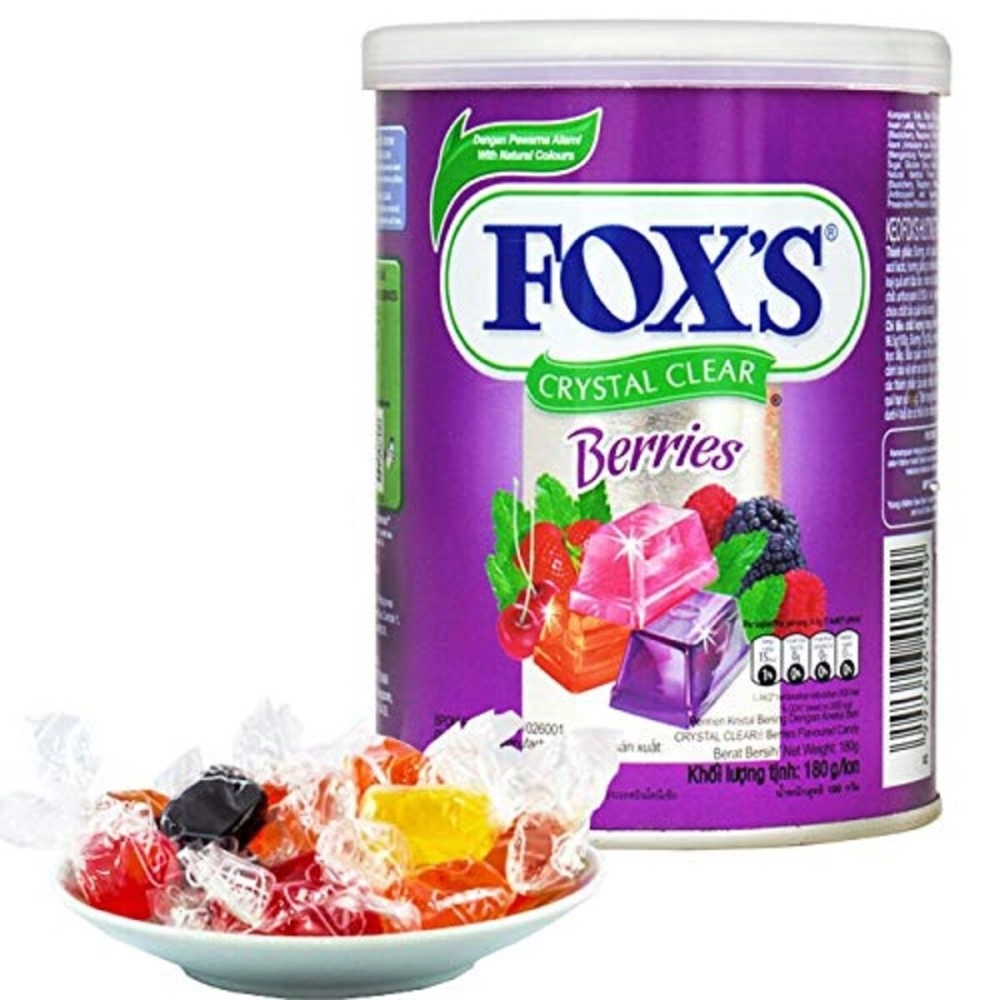 Jai Jinendra Fox\'s Crystal Clear Berries Flavour Candy Tin 180 GMS