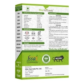 ATTAR AYURVEDA Pure Amla Powder For Hair Growth | 100% Natural, No Preservatives (250 Gram)