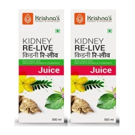 KRISHNA\'S HERBAL & AYURVEDA Kidney Re-Live Juice - 500 Ml (Pack Of 2) For Healthy Kidneys|Enriched With 23 Herbs Like Pashanbhed,Pushkarmool,Kaunch Beej,Arjun Chaal|Sugar Free Juice