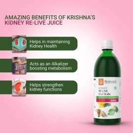 KRISHNA\'S HERBAL & AYURVEDA Kidney Re-Live Juice - 500 Ml (Pack Of 2) For Healthy Kidneys|Enriched With 23 Herbs Like Pashanbhed,Pushkarmool,Kaunch Beej,Arjun Chaal|Sugar Free Juice