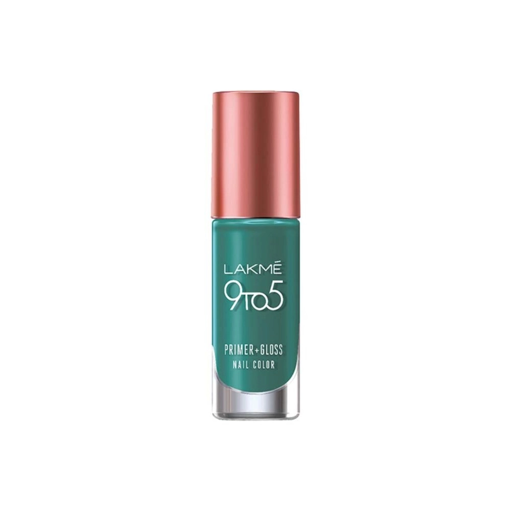 LAKM 9 to 5 Primer + Gloss Nail Colour, Teal Deal, 6 ml