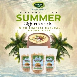 Thanjai Natural Almond Gum Badam Pisin Badam Gum Best First Quality Pure 100% 250 Grams and get This Basil Seeds/Sabja Seeds 100grams