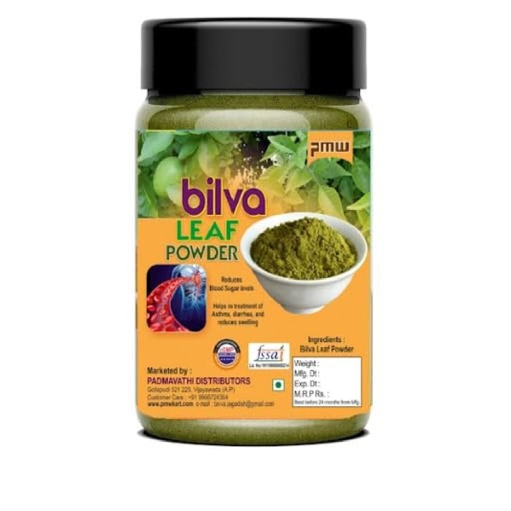 Pmw - Grade A Quality - Bilva Leaf Powder - Bael - Maredu - Aegle Marmelos - Beel - Vilvam - Sirphal Leaf Powder - 100 Grams