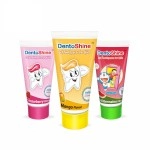 DentoShine Gel Toothpaste for Kids - Pack of 3 Flavors (Strawberry, Mango & Watermelon, 80 g each)