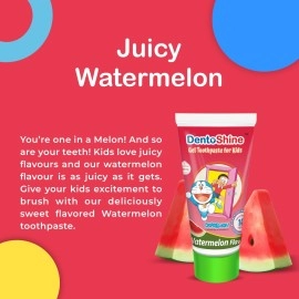 DentoShine Gel Toothpaste for Kids - Pack of 3 Flavors (Strawberry, Mango & Watermelon, 80 g each)