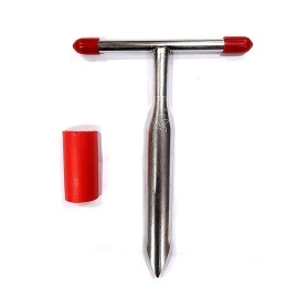 Ramkuwar with device of R Stainless Steel Coconut Opener Tool Driller Easy and Comfortable Grip Safe for Your Hands, 11 x 1 x 15.5 cm