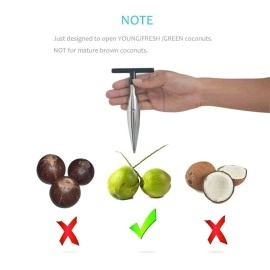 Ramkuwar with device of R Stainless Steel Coconut Opener Tool Driller Easy and Comfortable Grip Safe for Your Hands, 11 x 1 x 15.5 cm