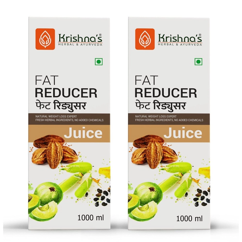 KRISHNA\'S HERBAL & AYURVEDA Fat Reducer Juice - 1000 Ml (Pack Of 2), 12 Powerful Herbs For Weight Management, Amla, Harad, Daru Haridra, Sunn Hemp, Aids Metabolism And Digestion
