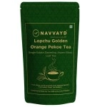 Navvayd Lopchu Golden Orange Pekoe Darjeeling Tea (100 Gm, 50 Cups) I With Real Musk Flavor & Smoky Taste | Loose Leaf - Enjoy Hot or Cold