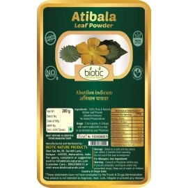 Biotic Atibala Leaf Powder (Abutilon indicum) Kangi Powder - Indian Mallow - Atibala Powder - Thuthi Powder - Atibala churna - 200g
